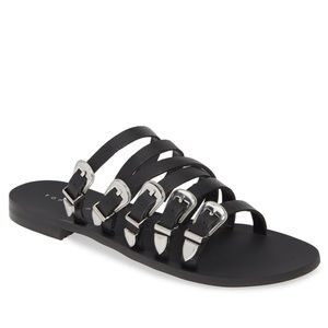 Topshop Heston Leather Buckle Sandals NWOT
